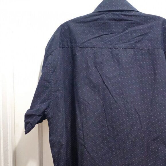 Monument Men’s Navy Polka Dot Short-Sleeve Button-Up Shirt 2X - Picture 11 of 14